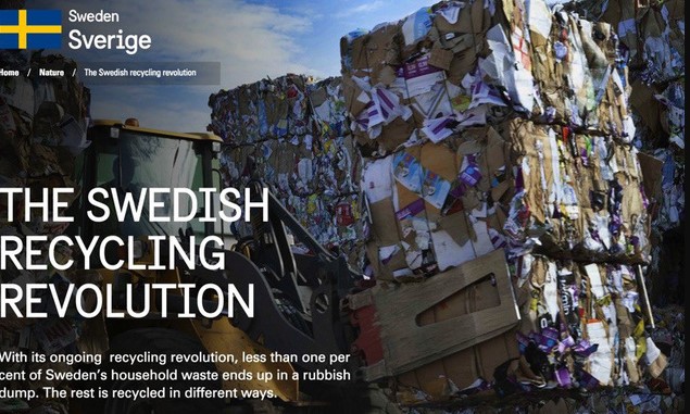 Thuỵ Điển - 99% rác thải được tái chế