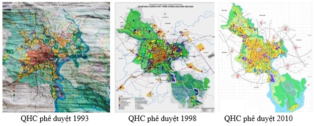 Bản đồ QHC TP. HCM được duyệt qua từng thời kỳ (1993 - 1998 - 2010)