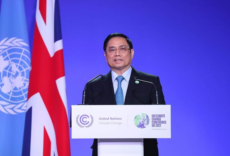 Thủ tướng Chính phủ Phạm Minh Chính phát biểu tại Hội nghị COP 26 tại Glasgow, Scotland, Vương quốc Anh.