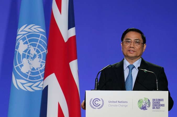 Thủ tướng Phạm Minh Chính phát biểu tại Hội nghị Thượng đỉnh khí hậu được tổ chức trong khuôn khổ COP26 