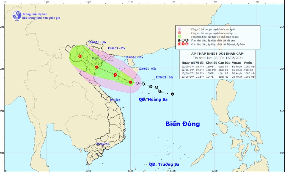 Sáng mai 13-6, bão vào đất liền