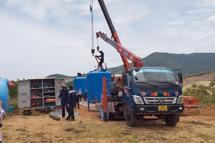 Thi công, lắp đặt trạm xử lý nước cơ động từ nguồn nước hồ chứa Thủy Yên