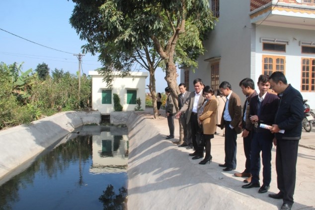 Hệ thống mương được cải tạo phục vụ công tác thu gom, xử lý nước thải làng nghề sản xuất miến Đông Thọ.