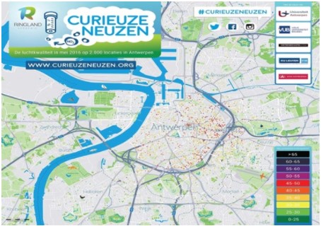 Dự án quan sát mức độ ô nhiễm không khí CurieuzeNeuzen thành công ở Bỉ.