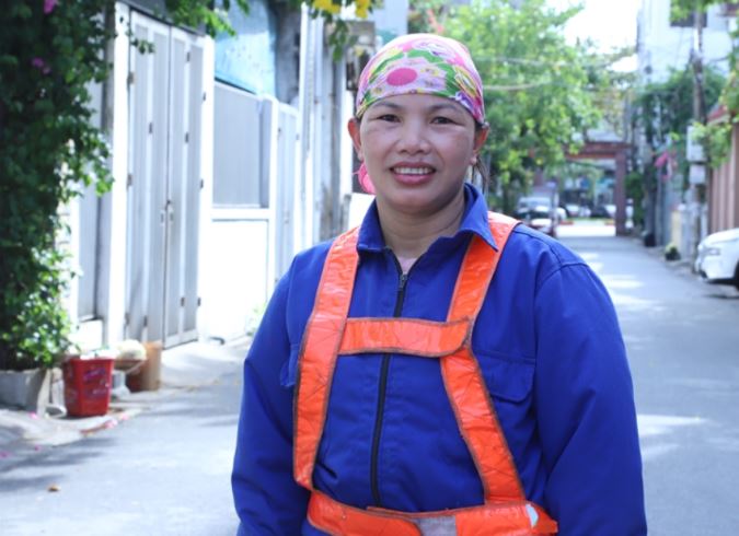 Chị Nguyễn Thị Tâm - nữ công nhân môi trường với nhiều sáng kiến góp phần làm đẹp phố phường
