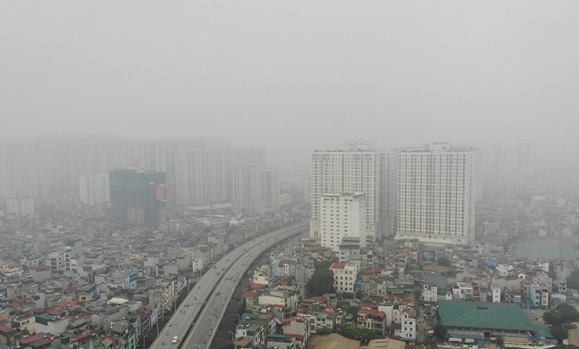 Nồng độ bụi PM 2.5 ở Hà Nội vượt tiêu chuẩn cho phép từ 1 đến 1,8 lần